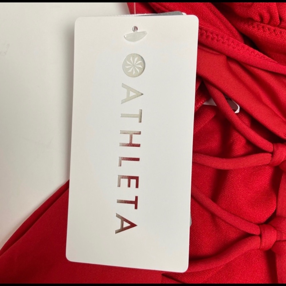 NWT Athleta Loop Back One Piece Kihei Red- Sz: L - Picture 9 of 10